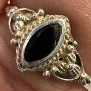 Sterling Silver 925 Black Accent Ring